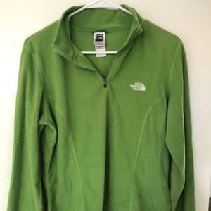 Bright green north face fleece